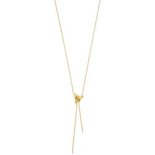Collier Collier - Chaîne à boules avec pendentif papillon en or jaune 18 ct 58 Facettes 23414