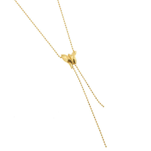 Collier Collier - Chaîne à boules avec pendentif papillon en or jaune 18 ct 58 Facettes 23414