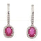 Boucles d'oreilles Guidetti - Boucles d'oreilles pendantes en or blanc, rubis et diamants 58 Facettes G3573