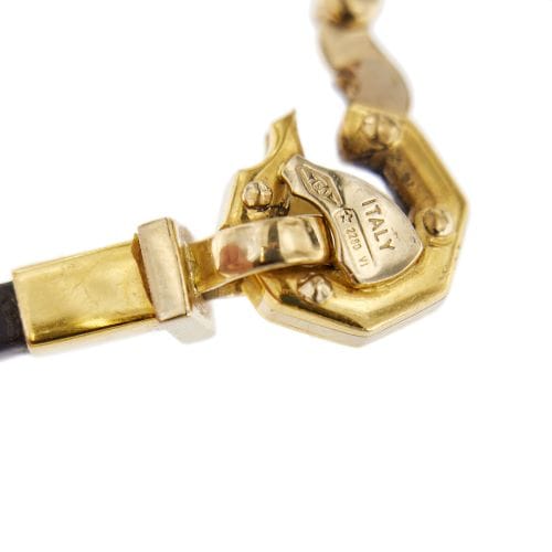 Collier Barakà - Collier en caoutchouc avec pendentif en or 18 ct et diamant 58 Facettes 39581