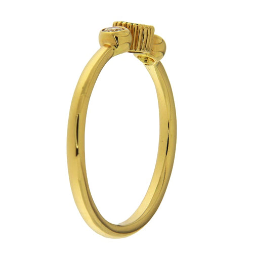 Bague Guidetti - Bague en or jaune avec émeraude et diamants 58 Facettes G3655