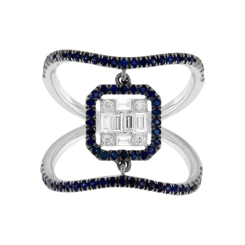 Bague Guidetti - Anello en or blanc diamants et saphirs 58 Facettes G3564