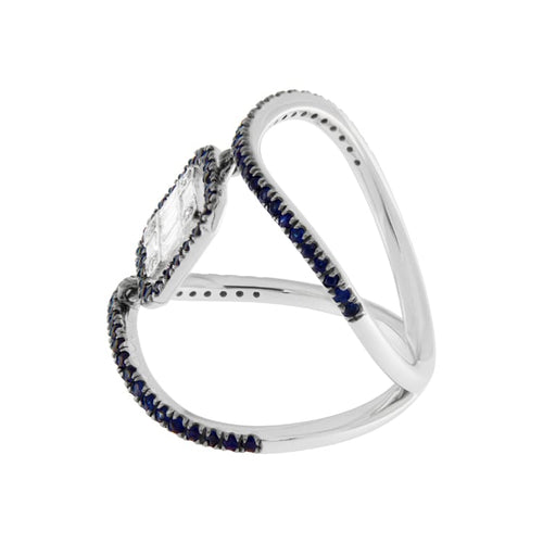 Bague Guidetti - Anello en or blanc diamants et saphirs 58 Facettes G3564