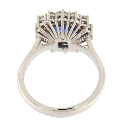 Bague 54 Guidetti - Bague en or blanc avec saphir 2,54 ct et diamants 58 Facettes G3367