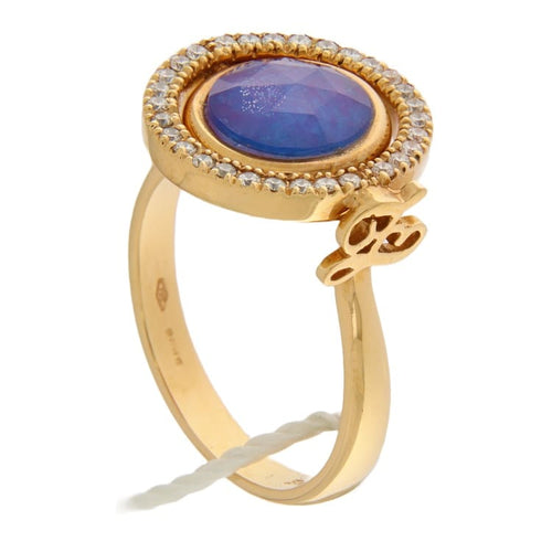 Bague Zoccai Pirouette - Bague en or rose aux diamants, rubis et aigue-marines 58 Facettes G3312