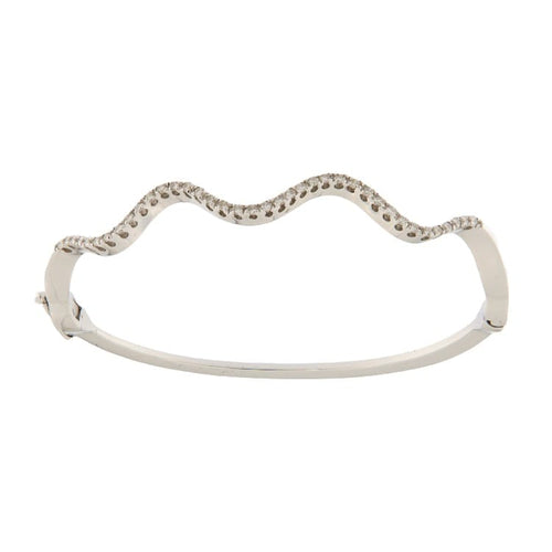 Bracelet Guidetti - Bracelet rigide en or blanc et diamants 58 Facettes G3294