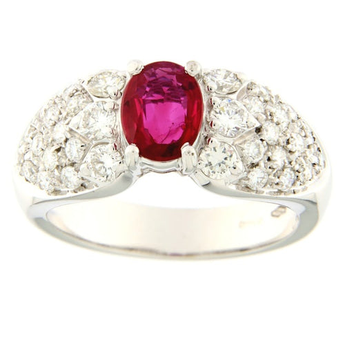 Bague Guidetti - Bague en or blanc diamants et rubis 58 Facettes G3150