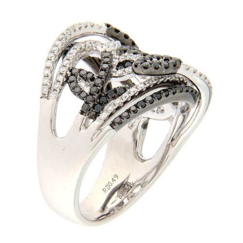 Bague Guidetti - Bague en or blanc avec diamants blancs et noirs taille brillant 58 Facettes G3145