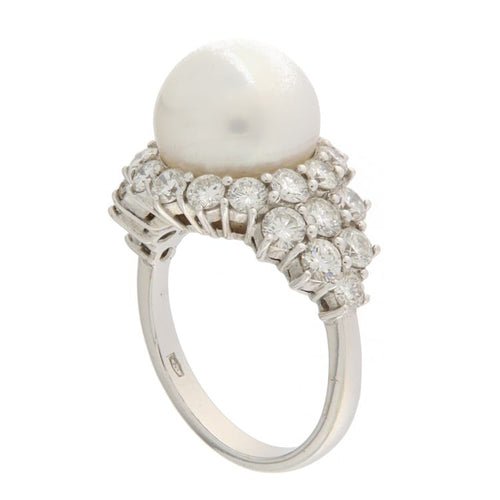 Bague Guidetti - Bague en or blanc perle australienne et diamants 58 Facettes G3120