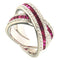 Bague Guidetti - Bague à fasces croisées en or blanc rubis et diamants 58 Facettes G3113