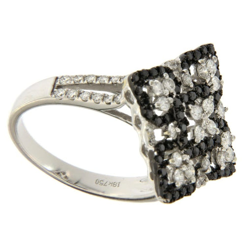 Bague Guidetti - Bague rombo en or blanc diamants blancs et noirs 58 Facettes G2438