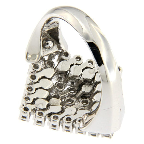 Bague Guidetti - Bague en or blanc à motif losange, diamants taille brillant 58 Facettes G2435