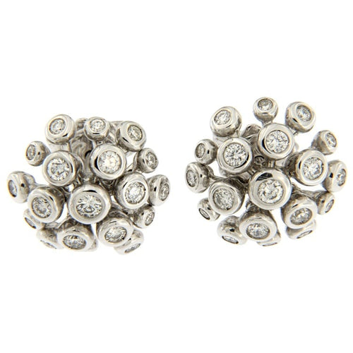 Boucles d'oreilles Guidetti - Boucles d'oreilles en or blanc et diamants 58 Facettes G2262