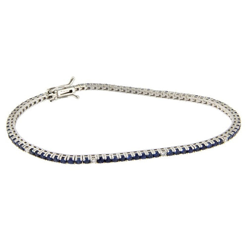Bracelet Guidetti - Bracelet tennis en or blanc avec saphirs et diamants 58 Facettes G2342