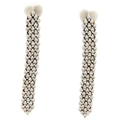 Boucles d'oreilles Guidetti - Orecchini pendants en or blanc 18 kt diamants 58 Facettes G3259