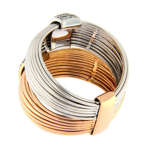 Bague K di Kuore - Bague en or rose et blanc avec diamants 58 Facettes G3059