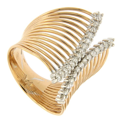 Bague Guidetti - Bague en or rose et blanc avec diamants taille brillant 58 Facettes G2656