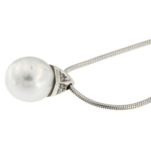 Collier Guidetti - Collier en or blanc perle et diamants 58 Facettes G2457