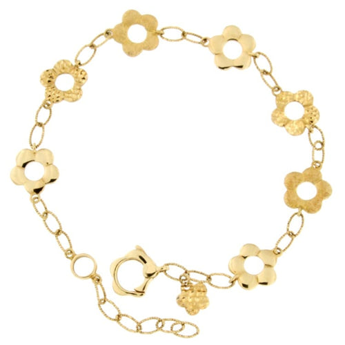 Bracelet Guidetti - Bracelet à fleurs travaillées en or jaune 58 Facettes G1391