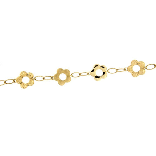 Bracelet Guidetti - Bracelet à fleurs travaillées en or jaune 58 Facettes G1391