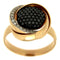 Bague 56 K di Kuore - Bague en or rose avec diamants blancs et noirs 58 Facettes G1348