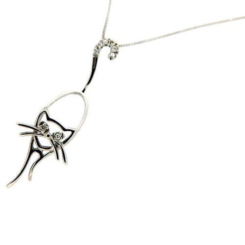 Collier Guidetti - Collier gattino en or blanc et diamants 58 Facettes G326