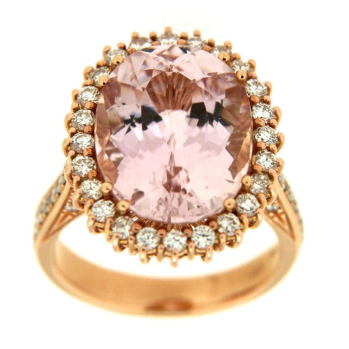 Bague Guidetti - Bague en or rose avec diamants taille brillant et kunzite 58 Facettes G1190