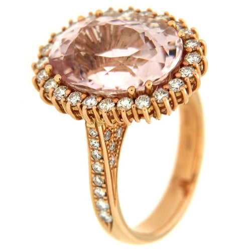 Bague Guidetti - Bague en or rose avec diamants taille brillant et kunzite 58 Facettes G1190