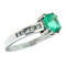 Bague Guidetti - Bague en or blanc avec émeraude centrale et diamants taille princesse 58 Facettes G324