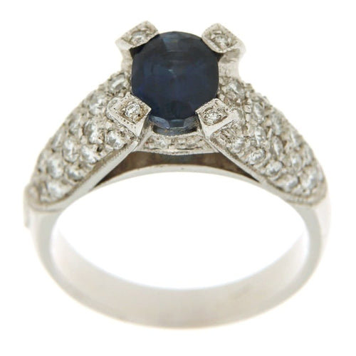 Bague Guidetti - Bague en or blanc avec saphir 2,11 ct et diamants 58 Facettes G1843
