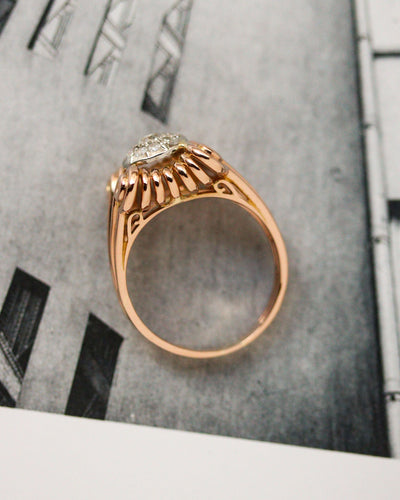 Bague 62 Bague années 1950 en or rose et diamants 58 Facettes A11956
