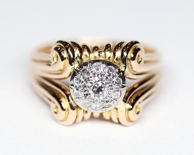 Bague 62 Bague années 1950 en or rose et diamants 58 Facettes A11956