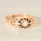 Bague 52 Bague solitaire antique en or rose 585 avec diamant taille ancienne 0,13 ct 58 Facettes