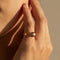 Bague 52 Bague solitaire antique en or rose 585 avec diamant taille ancienne 0,13 ct 58 Facettes
