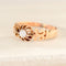 Bague 52 Bague solitaire antique en or rose 585 avec diamant taille ancienne 0,13 ct 58 Facettes