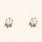Bague Boucles d’oreilles solitaires en or jaune 14 carats et diamants 58 Facettes
