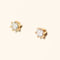 Bague Boucles d’oreilles solitaires en or jaune 14 carats et diamants 58 Facettes