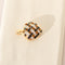 Pendentif Pendentif cœur en or jaune 14 carats et diamants blancs et noirs 58 Facettes