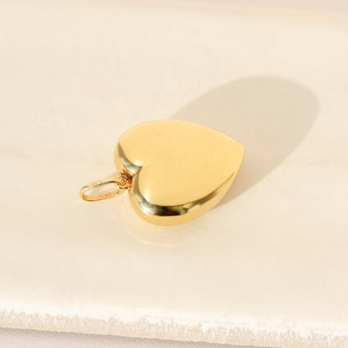 Pendentif Pendentif cœur classique des années 1990 en or jaune 14 carats 58 Facettes