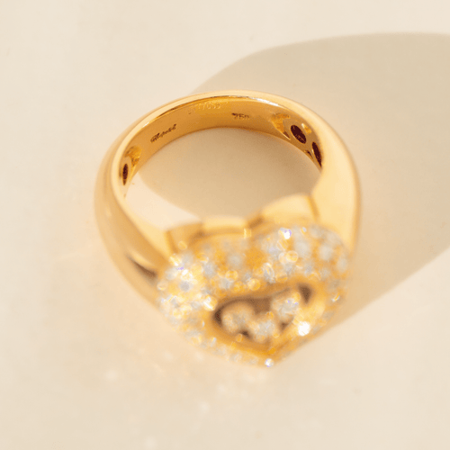 Bague 51 Chopard Happy Diamonds - Bague en or jaune 18 carats et diamants 1,07 ct 58 Facettes 3291