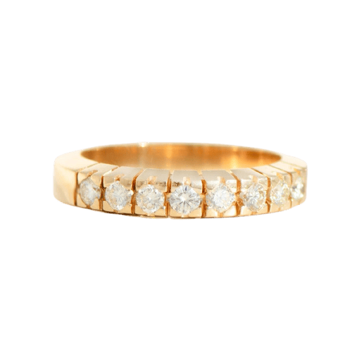 Bague 56 Vintage - Bague demi-memoria en or jaune 14K avec diamants 58 Facettes HJ250142