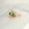 Bague 54 Bague victorienne - Émeraudes et diamants taille rose en or rose 14K 58 Facettes
