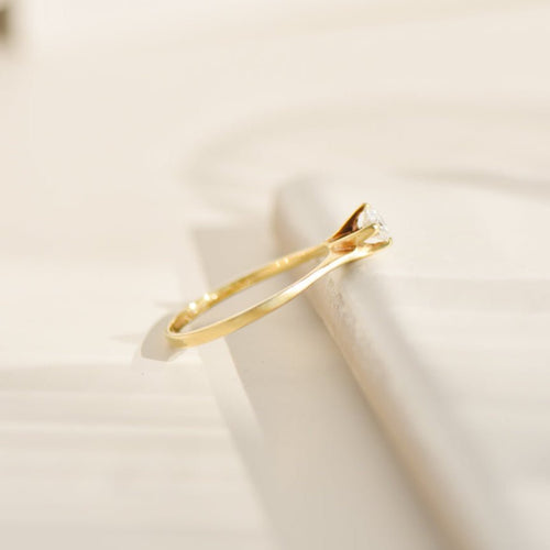 Bague 59 Bague solitaire - Diamant 0,35 ct en or jaune 14 carats 58 Facettes