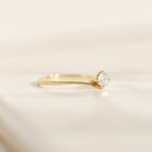 Bague 59 Bague solitaire - Diamant 0,35 ct en or jaune 14 carats 58 Facettes