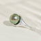 Bague 57 Bague vintage - en or blanc 14 carats avec perle de culture de Tahiti 58 Facettes