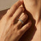 Bague Demi-alliance - Bague en or jaune 14K et diamants 58 Facettes 3140