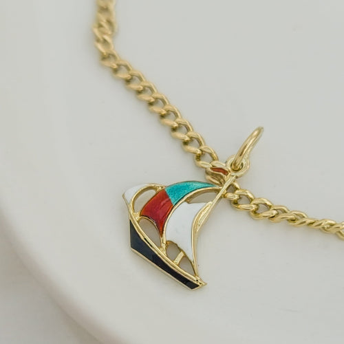 Bracelet Bracelet poissons en or jaune 14K avec pendentifs émaillés 58 Facettes 3138