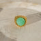 Bague 52.5 Bague vintage en or jaune 18 carats avec cabochon de chrysoprase 58 Facettes 2884