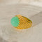 Bague 52.5 Bague vintage en or jaune 18 carats avec cabochon de chrysoprase 58 Facettes 2884