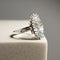 Bague 52.5 Bague antique en or blanc 18 carats avec aquamarine marquise 58 Facettes 2961